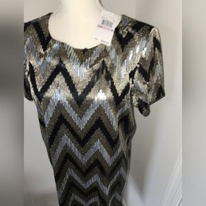 Michael Kors New With Tags Sequin Chevron Dress Size 6